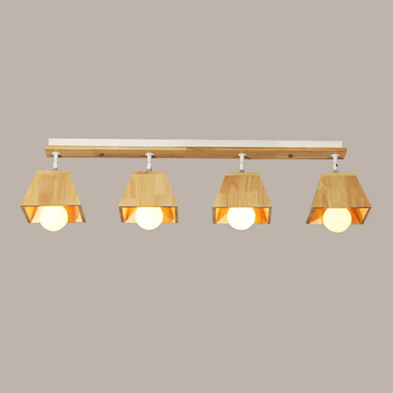 Faretto Orientabile a 4 Luci in Legno Moderno a LED