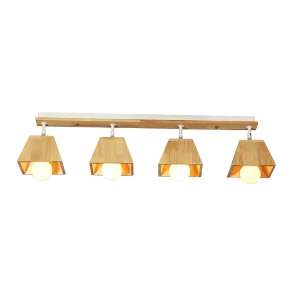 Faretto Orientabile a 4 Luci in Legno Moderno a LED