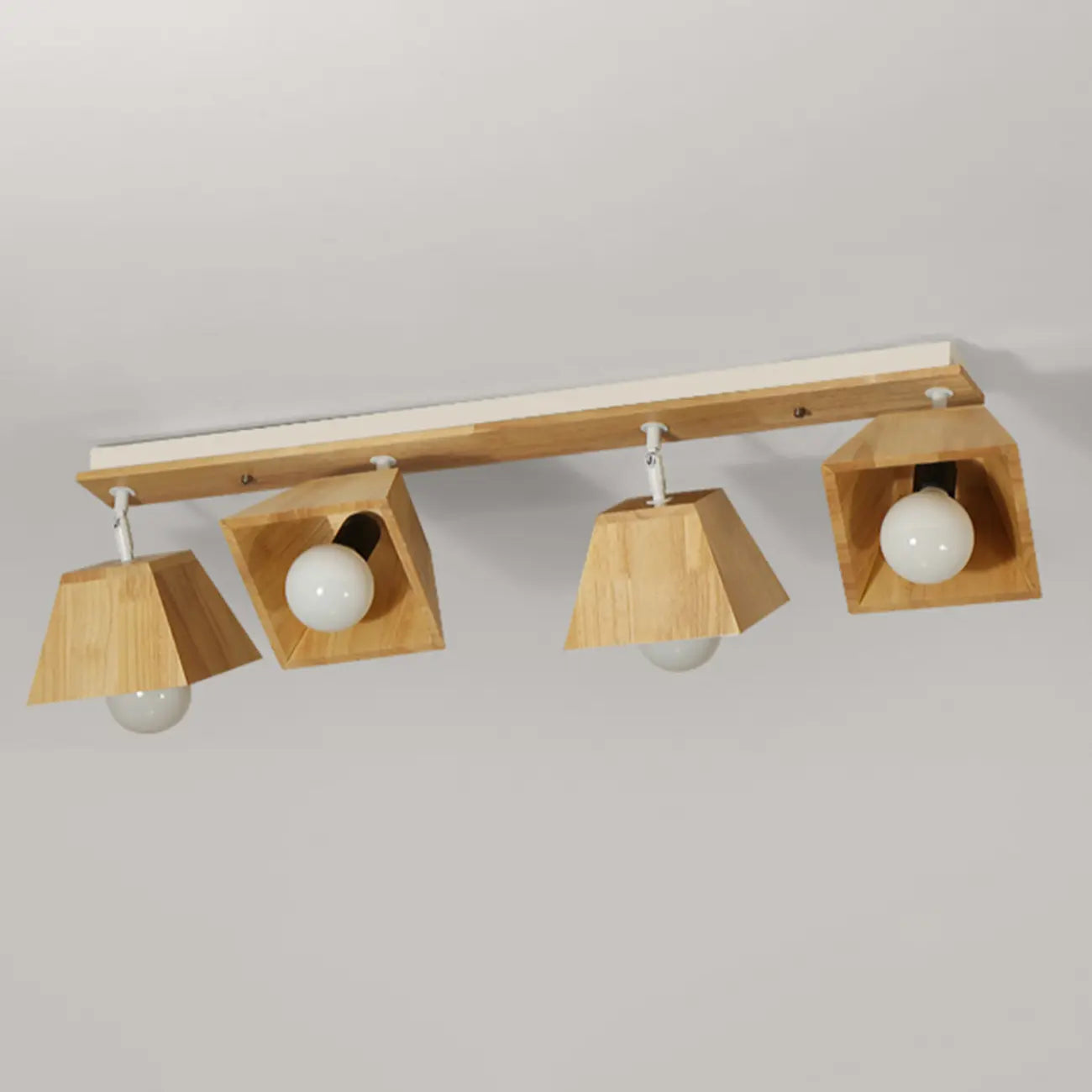 Faretto Orientabile a 4 Luci in Legno Moderno a LED