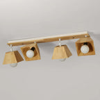 Faretto Orientabile a 4 Luci in Legno Moderno a LED