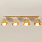 Faretto Orientabile a 4 Luci in Legno Moderno a LED