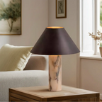 Lampe de table LED moderne en marbre Calacatta pour chambre à coucher