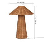 Lampe de table LED en rotin naturel tropical pour chambre à coucher