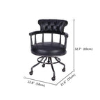 Fauteuil de bureau Chesterfield noir en cuir antique