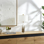 Lampe de table LED moderne en pierre d'albâtre pour salon