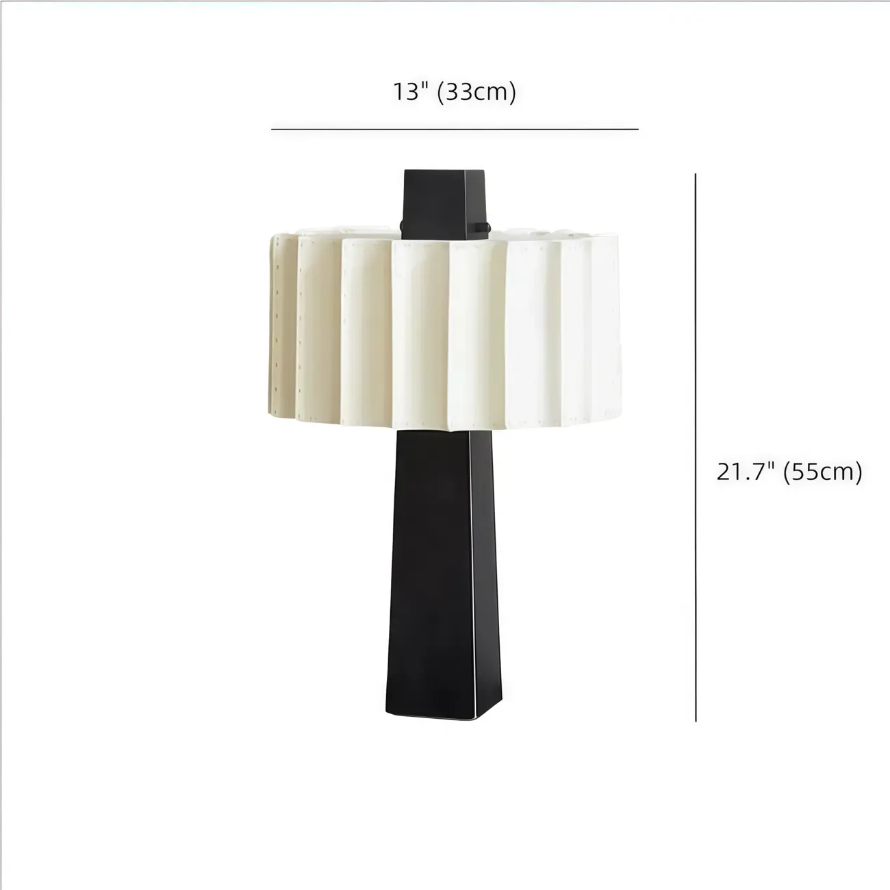 Lampe de table moderne en fer avec LED et abat-jour plissé