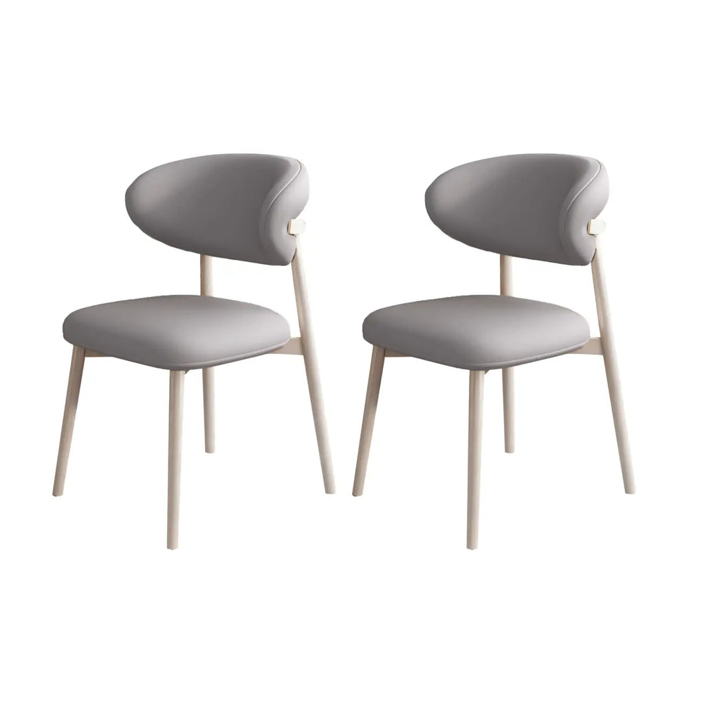 Ensemble de 2 chaises de salle à manger modernes en cuir et bois
