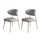Ensemble de 2 chaises de salle à manger modernes en cuir et bois