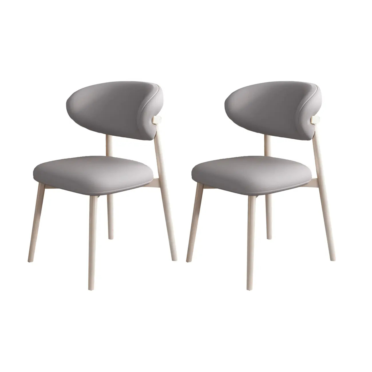 Ensemble de 2 chaises de salle à manger modernes en cuir et bois