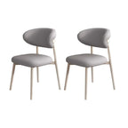 Ensemble de 2 chaises de salle à manger modernes en cuir et bois