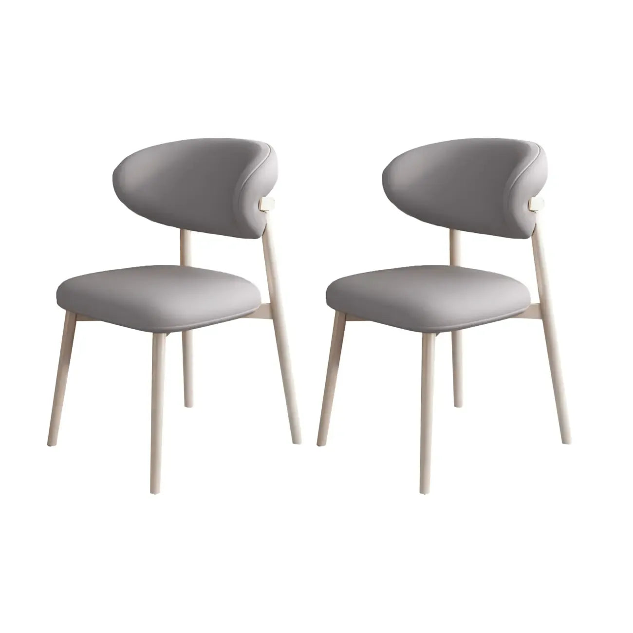Ensemble de 2 chaises de salle à manger modernes en cuir et bois