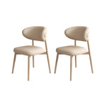 Ensemble de 2 chaises de salle à manger modernes en cuir et bois