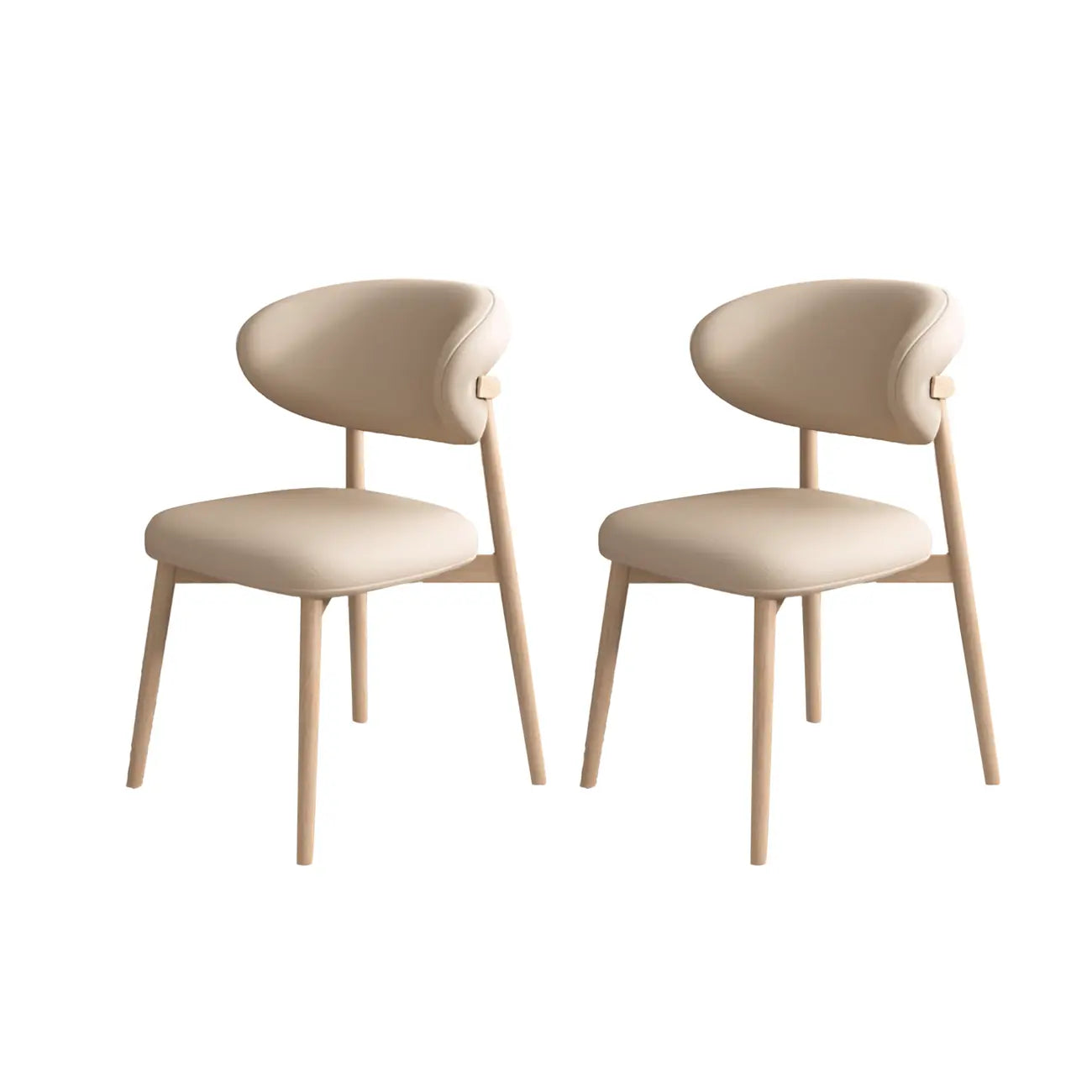 Ensemble de 2 chaises de salle à manger modernes en cuir et bois
