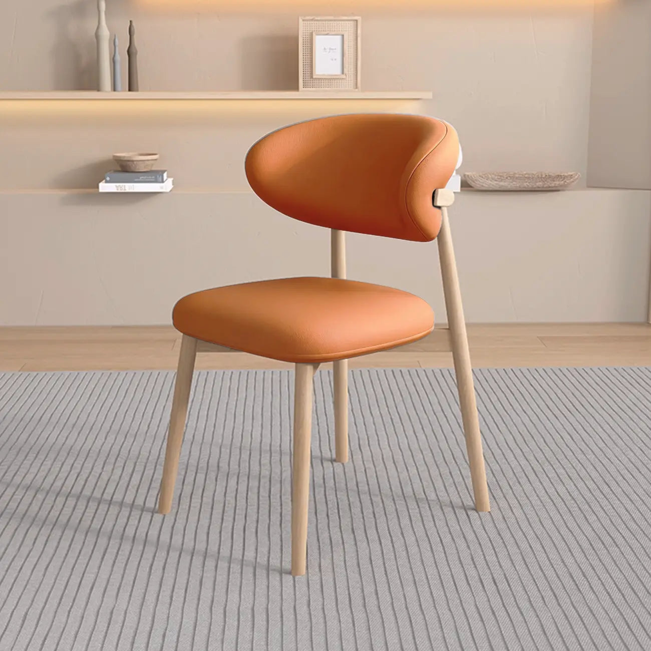 Ensemble de 2 chaises de salle à manger modernes en cuir et bois