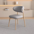 Ensemble de 2 chaises de salle à manger modernes en cuir et bois