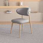 Ensemble de 2 chaises de salle à manger modernes en cuir et bois