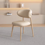 Ensemble de 2 chaises de salle à manger modernes en cuir et bois