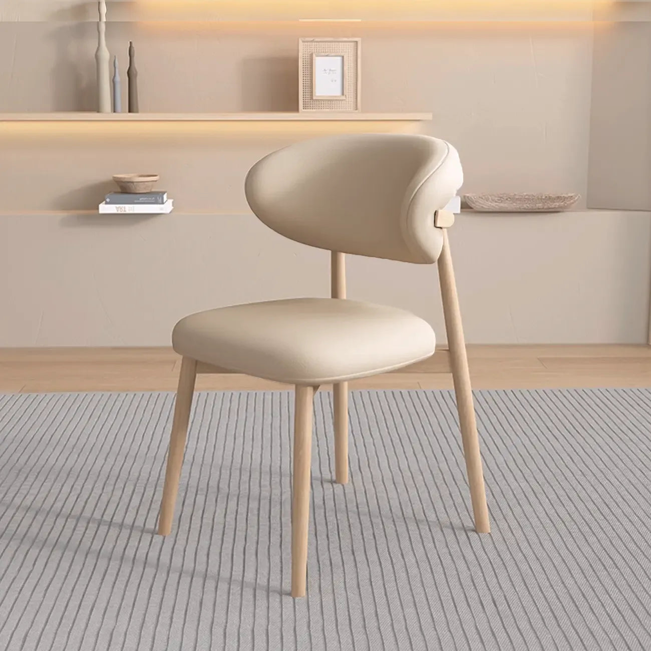 Ensemble de 2 chaises de salle à manger modernes en cuir et bois