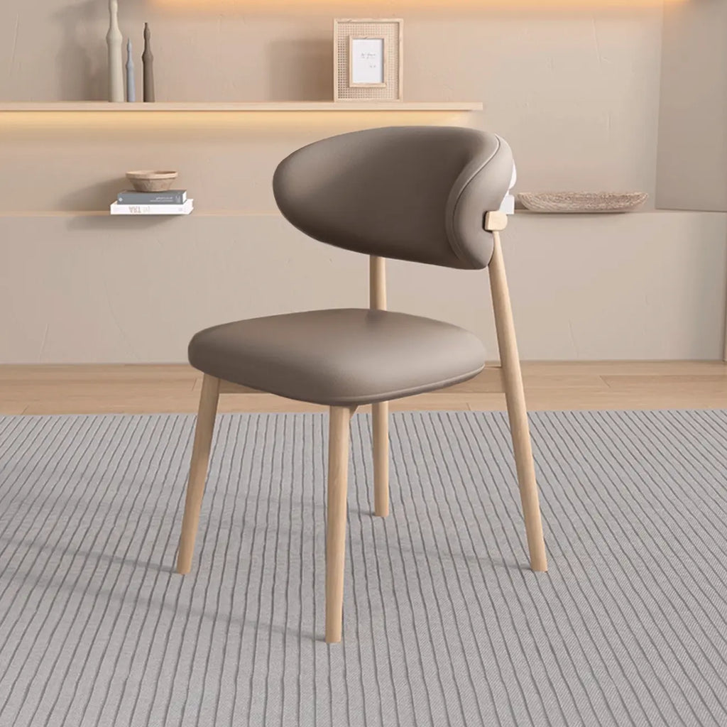 Ensemble de 2 chaises de salle à manger modernes en cuir et bois