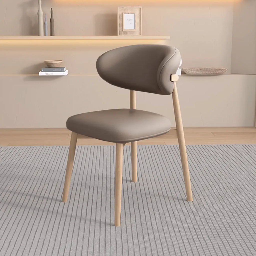 Ensemble de 2 chaises de salle à manger modernes en cuir et bois