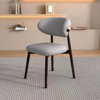 Ensemble de 2 chaises de salle à manger modernes en cuir et bois