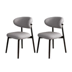 Ensemble de 2 chaises de salle à manger modernes en cuir et bois