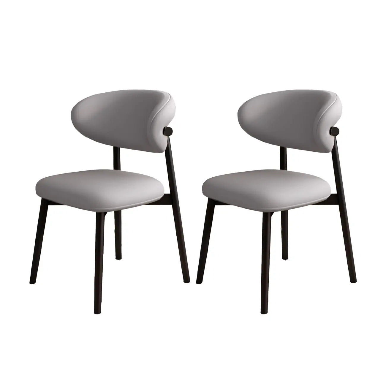Ensemble de 2 chaises de salle à manger modernes en cuir et bois