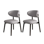 Ensemble de 2 chaises de salle à manger modernes en cuir et bois