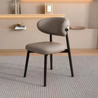 Ensemble de 2 chaises de salle à manger modernes en cuir et bois