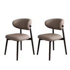 Ensemble de 2 chaises de salle à manger modernes en cuir et bois
