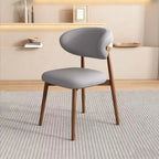 Ensemble de 2 chaises de salle à manger modernes en cuir et bois