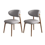 Ensemble de 2 chaises de salle à manger modernes en cuir et bois