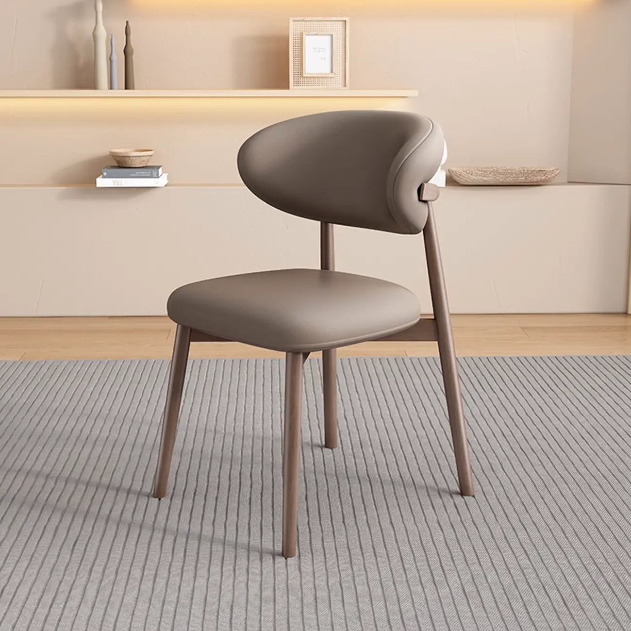 Ensemble de 2 chaises de salle à manger modernes en cuir et bois