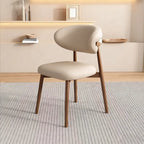 Ensemble de 2 chaises de salle à manger modernes en cuir et bois