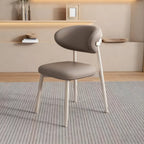 Ensemble de 2 chaises de salle à manger modernes en cuir et bois