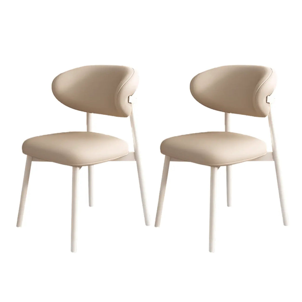 Ensemble de 2 chaises de salle à manger modernes en cuir et bois