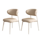 Ensemble de 2 chaises de salle à manger modernes en cuir et bois