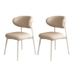 Ensemble de 2 chaises de salle à manger modernes en cuir et bois