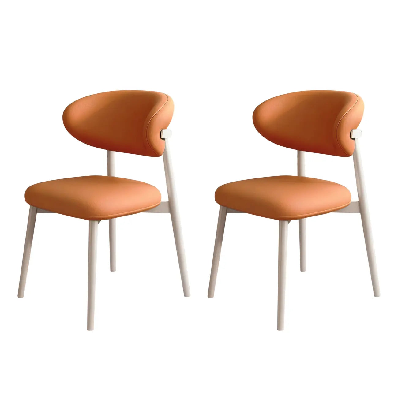 Ensemble de 2 chaises de salle à manger modernes en cuir et bois