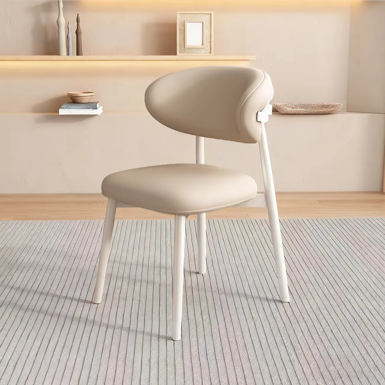 Ensemble de 2 chaises de salle à manger modernes en cuir et bois