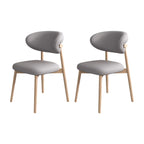 Ensemble de 2 chaises de salle à manger modernes en cuir et bois