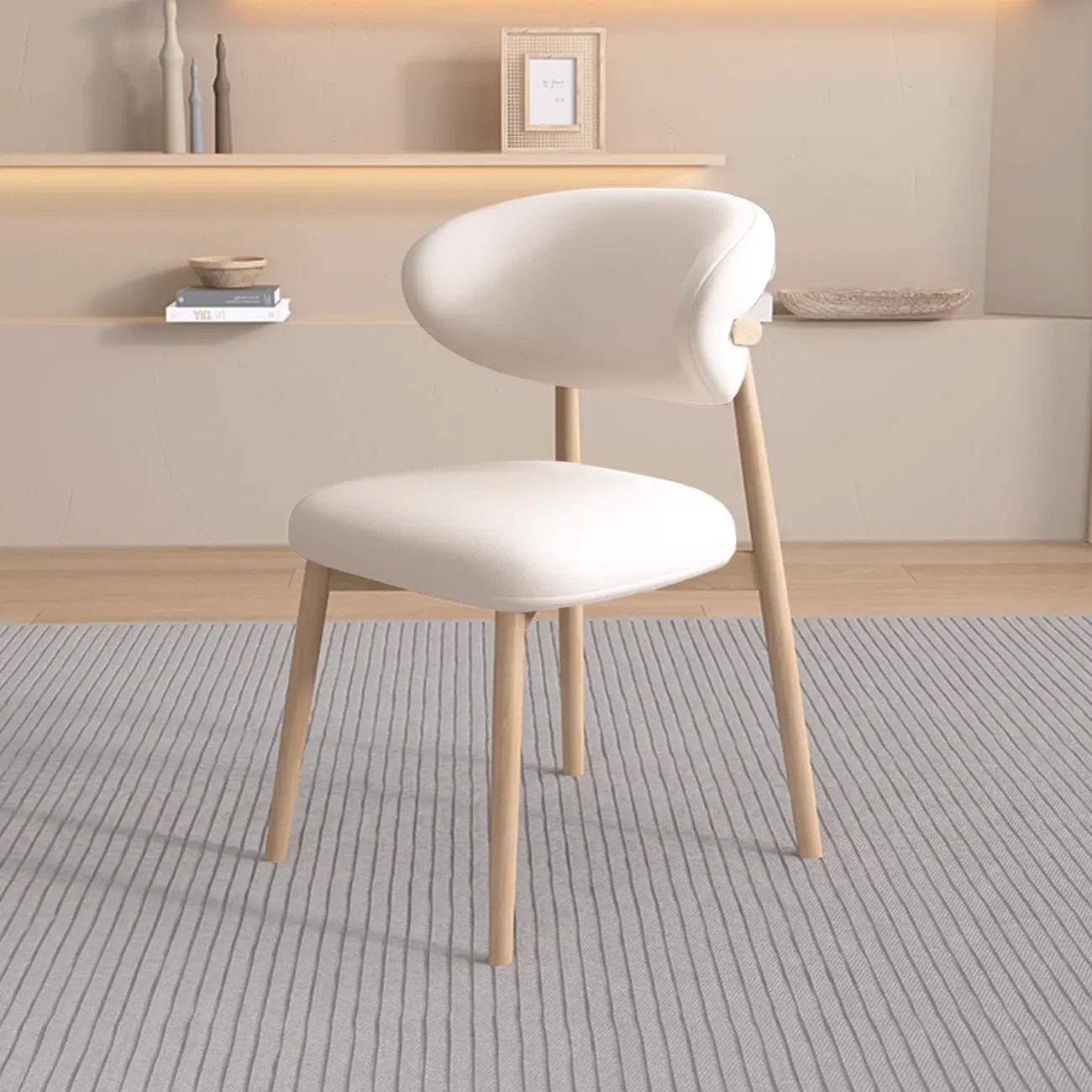 Ensemble de 2 chaises de salle à manger modernes en cuir et bois