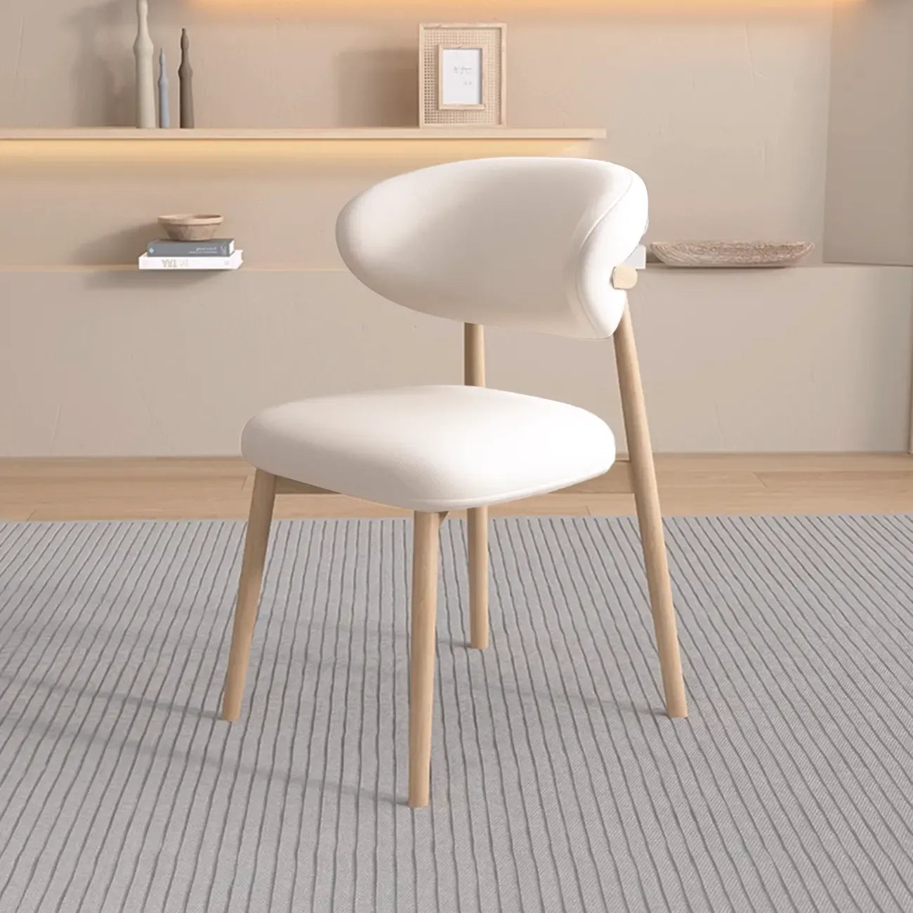 Ensemble de 2 chaises de salle à manger modernes en cuir et bois