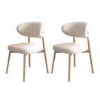 Ensemble de 2 chaises de salle à manger modernes en cuir et bois