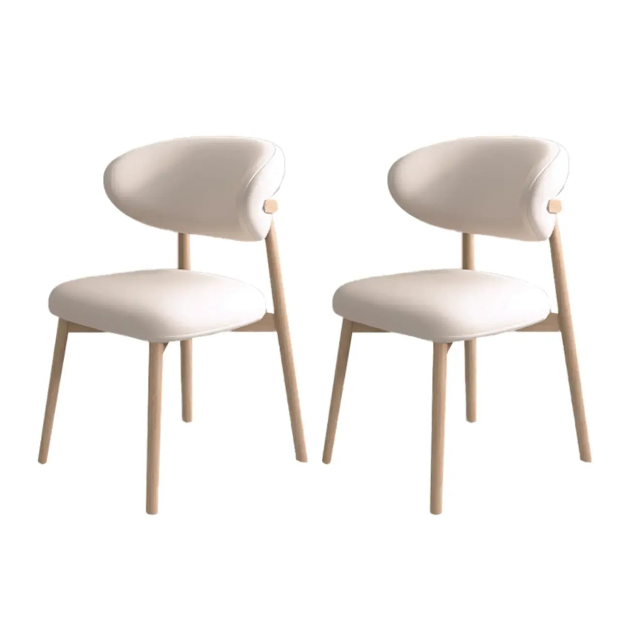 Ensemble de 2 chaises de salle à manger modernes en cuir et bois