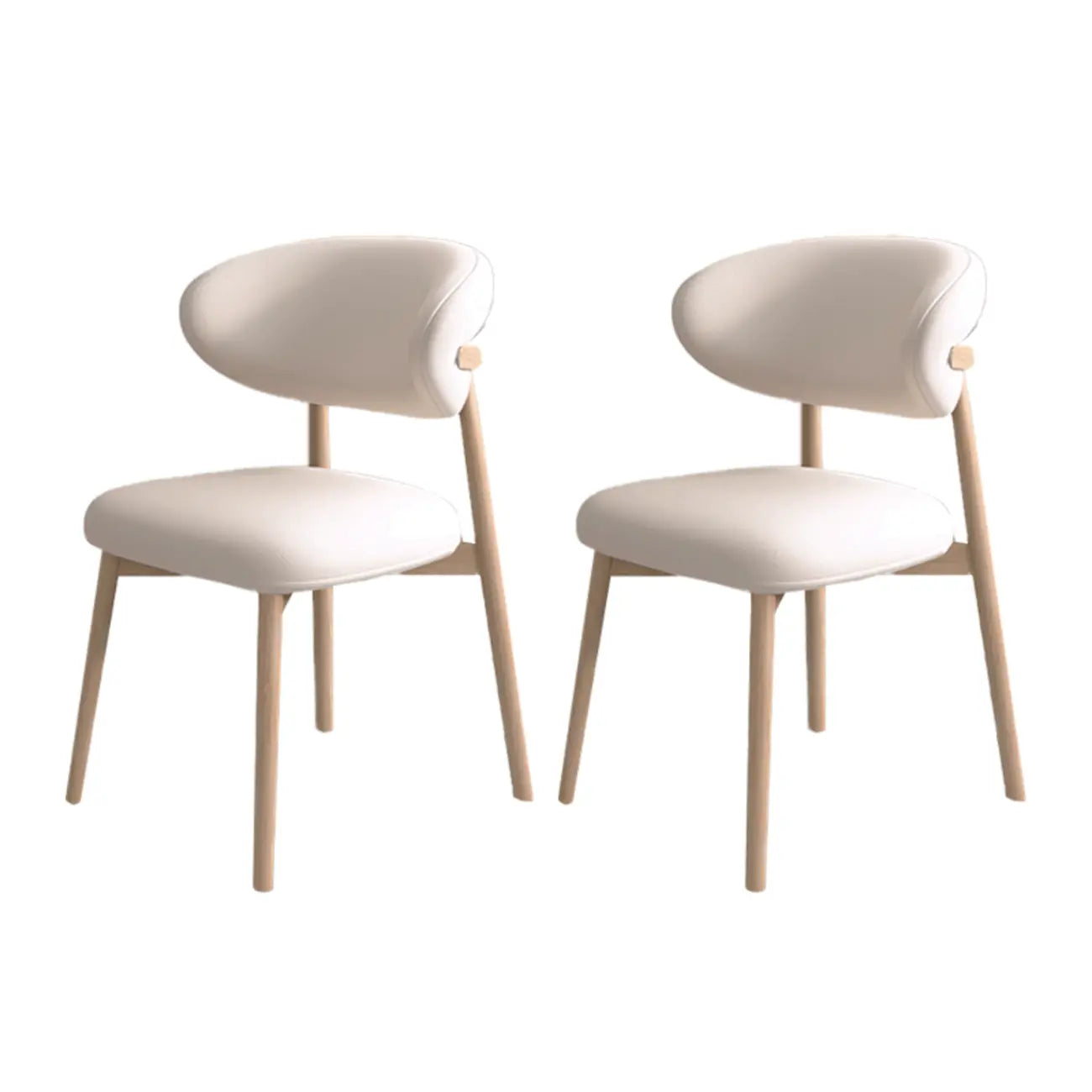Ensemble de 2 chaises de salle à manger modernes en cuir et bois