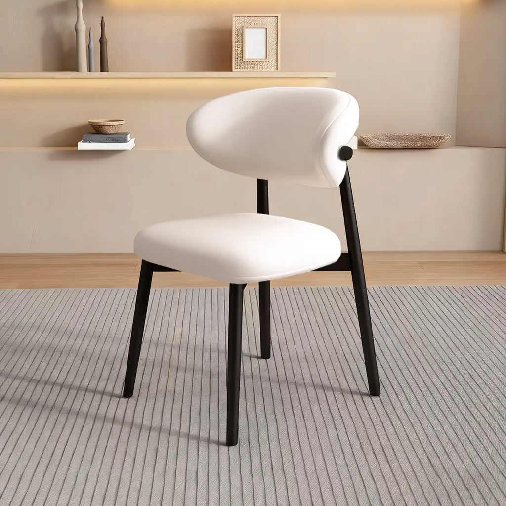 Ensemble de 2 chaises de salle à manger modernes en cuir et bois