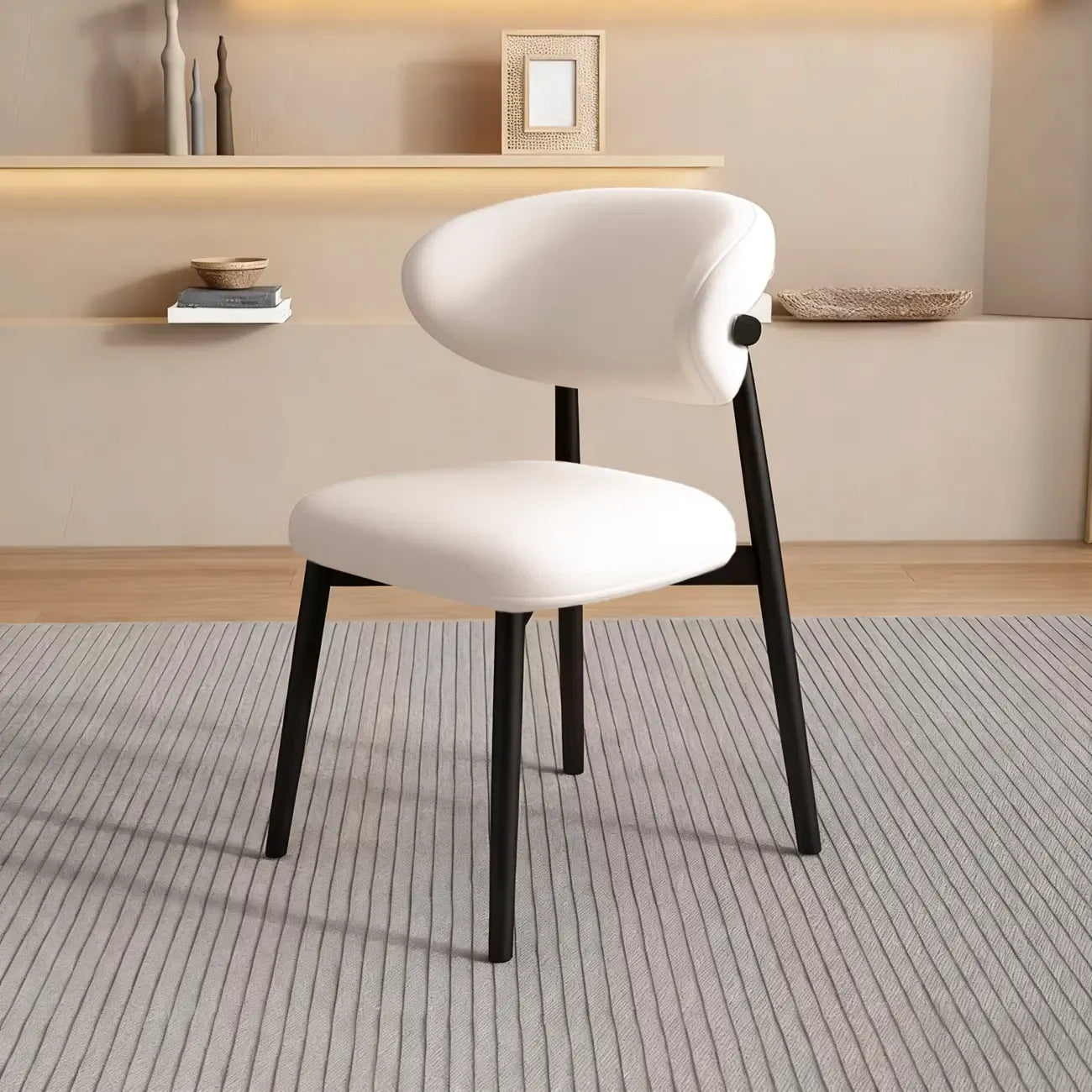 Ensemble de 2 chaises de salle à manger modernes en cuir et bois