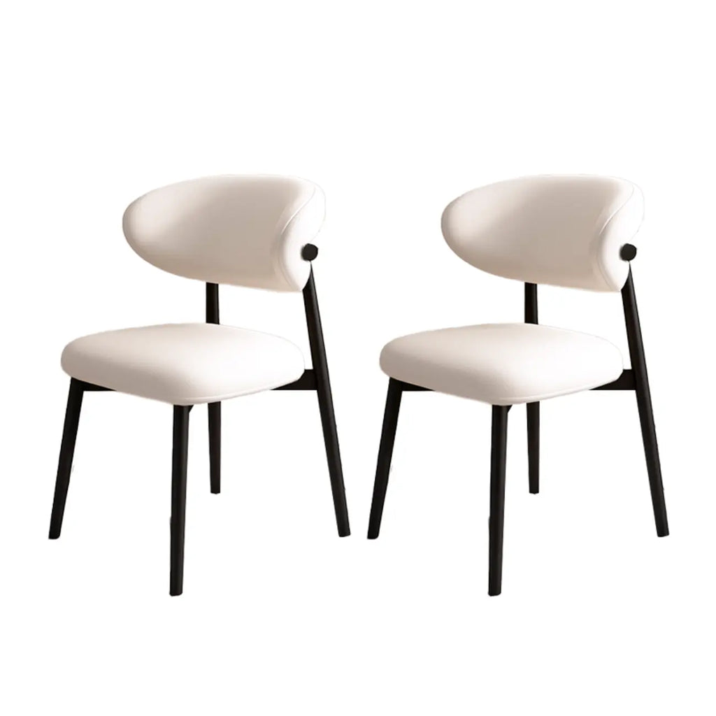 Ensemble de 2 chaises de salle à manger modernes en cuir et bois
