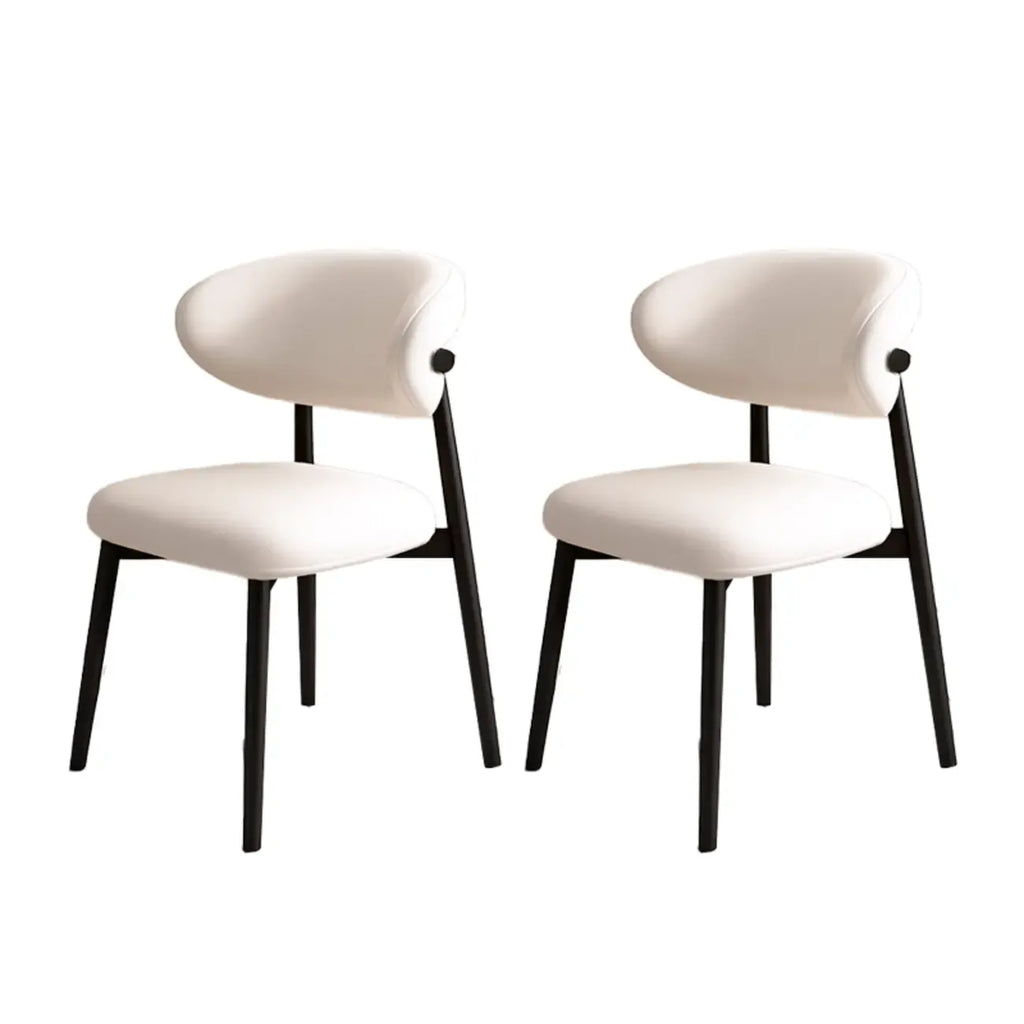 Ensemble de 2 chaises de salle à manger modernes en cuir et bois